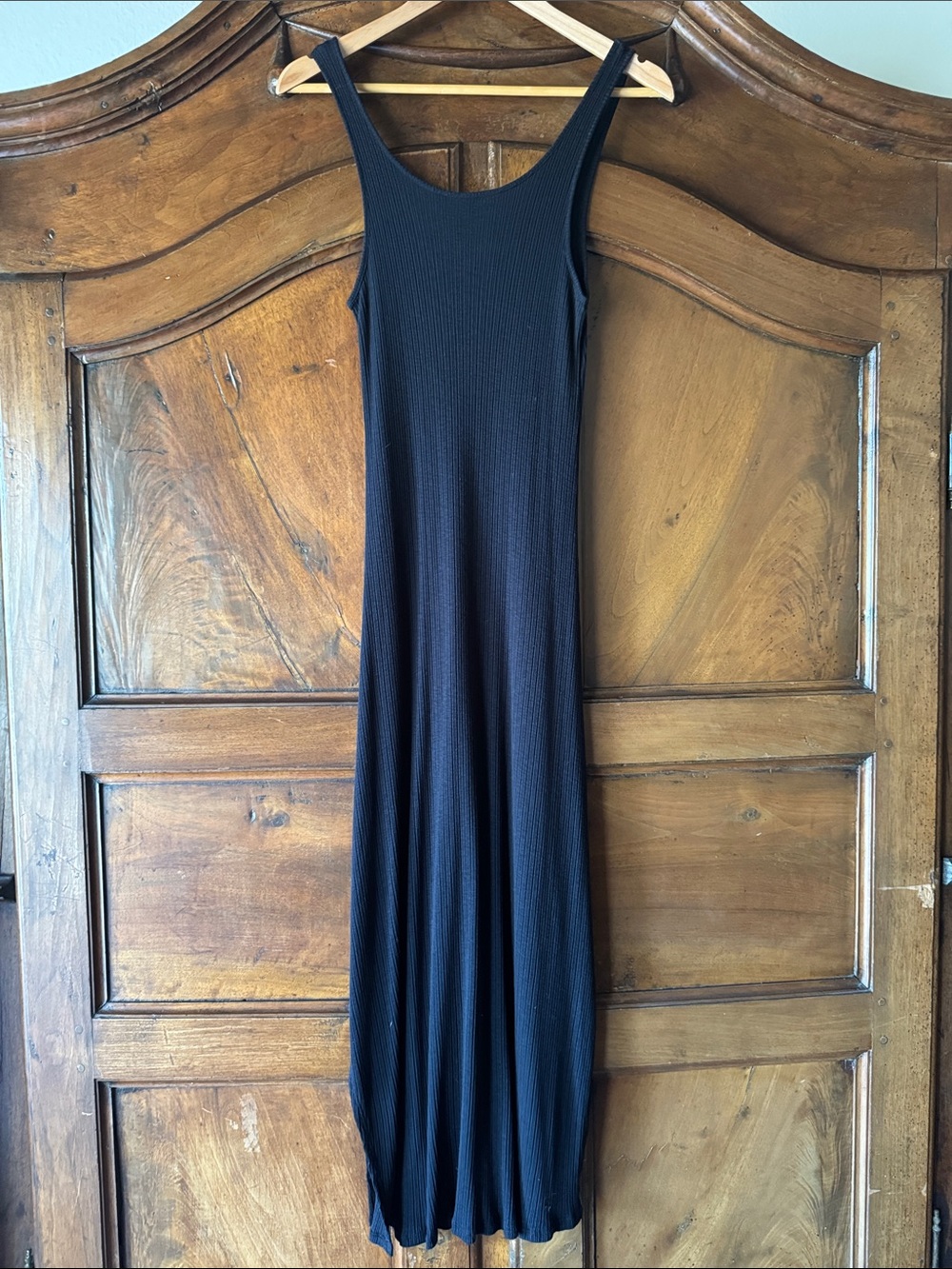 Michael Stars Black Ribbed Tank Maxi Dress